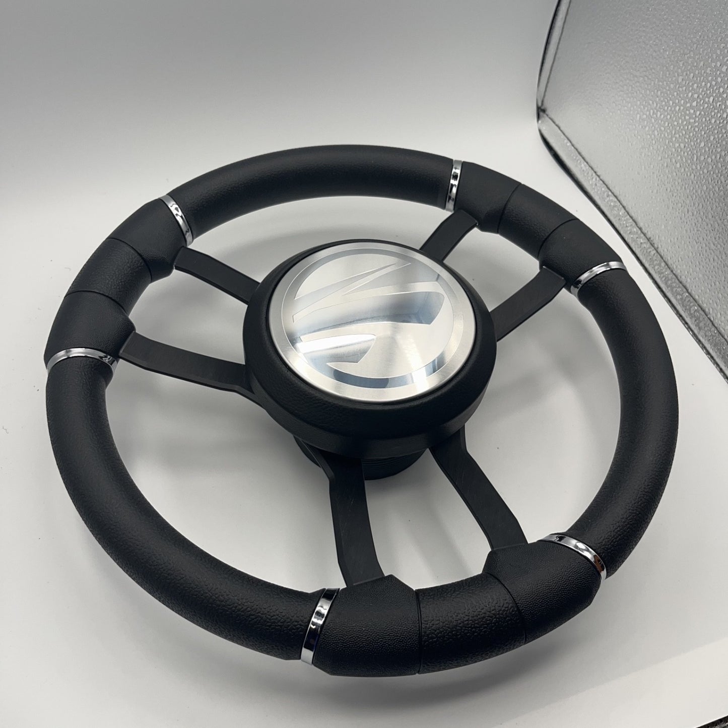 Malera Boat Steering Wheel Black Aluminum Spokes - Tige Boats