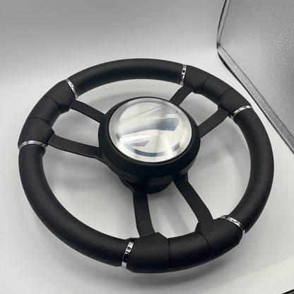 Malera Boat Steering Wheel Black Aluminum Spokes - Tige Boats