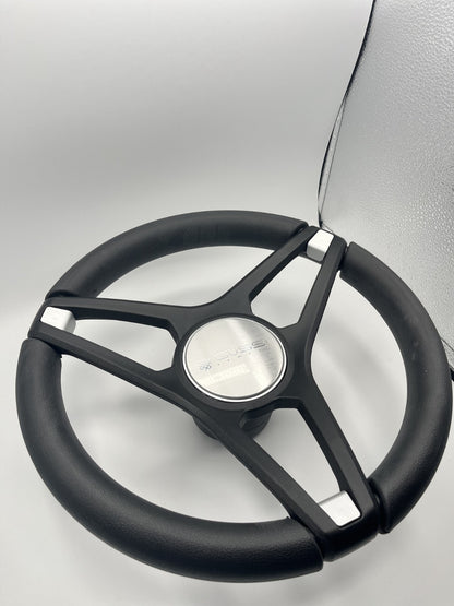 Molino Black & Silver Accents Golf Cart Steering Wheel fits E-Z-GO Carts