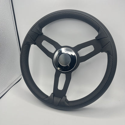 Gussi Italia Model 15 Steering Wheel Blk Brushed Alum Spokes | Chrome Gussi