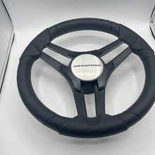Molinara Marine Steering Wheel Black Brushed Alum Spokes | Moomba
