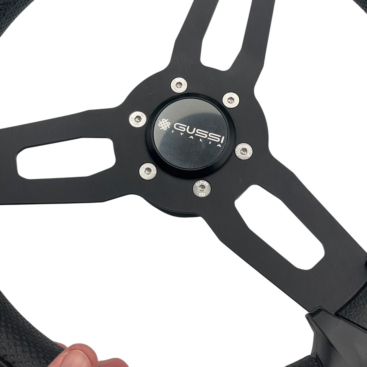 Model 15 Marine Steering Wheel Black Brushed Aluminum Spokes | Gussi Italia
