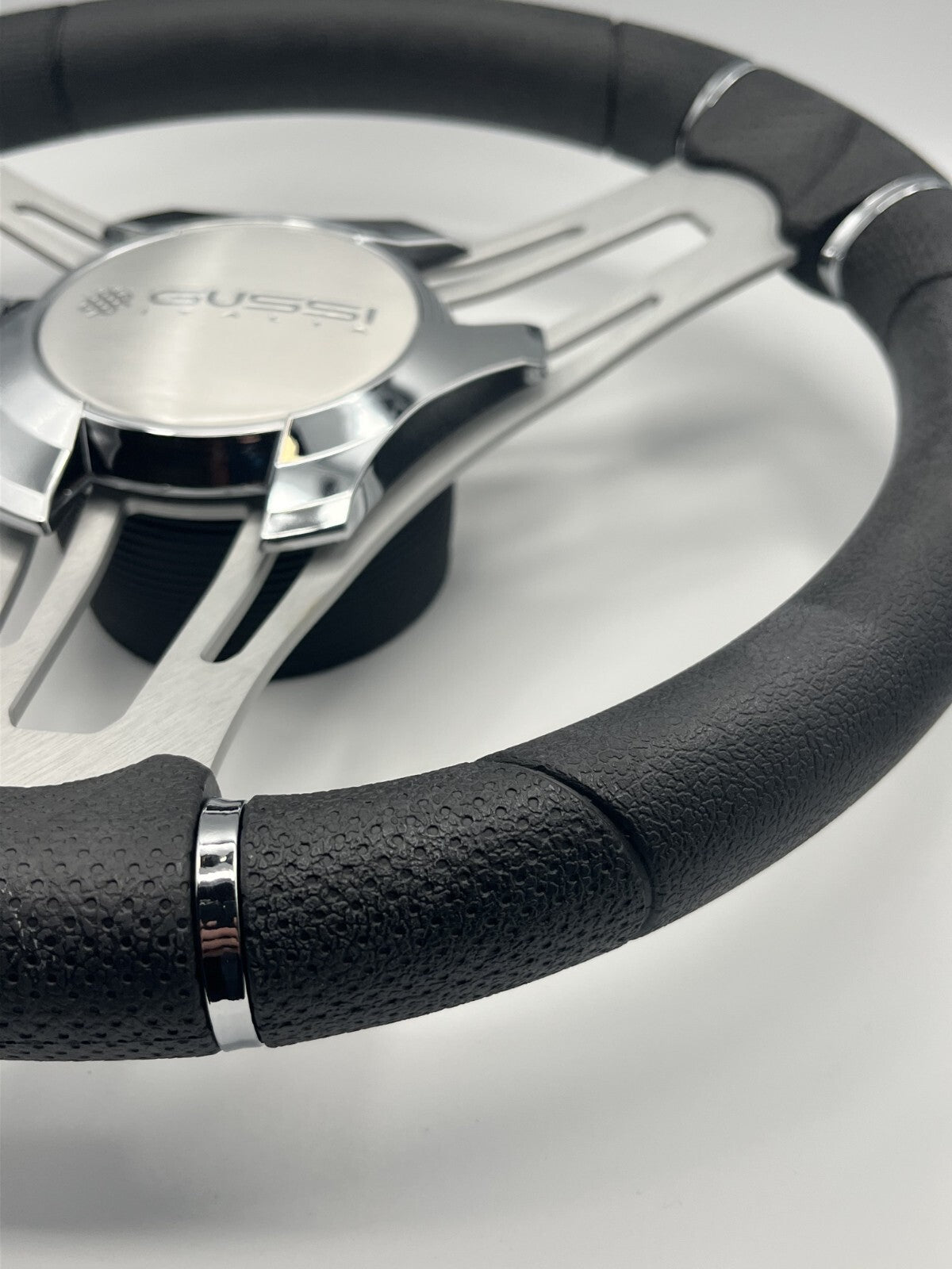 Verona Boat Steering Wheel Gray Brushed Aluminum Spokes | Gussi Italia