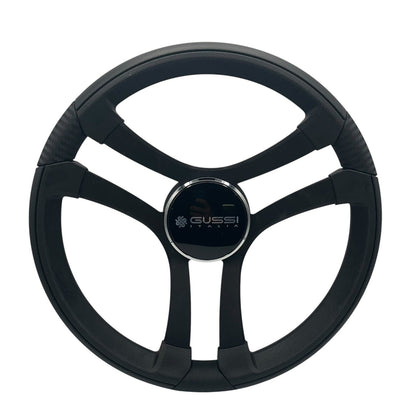 Benaco Boat Steering Wheel Black Brushed Aluminum Spokes