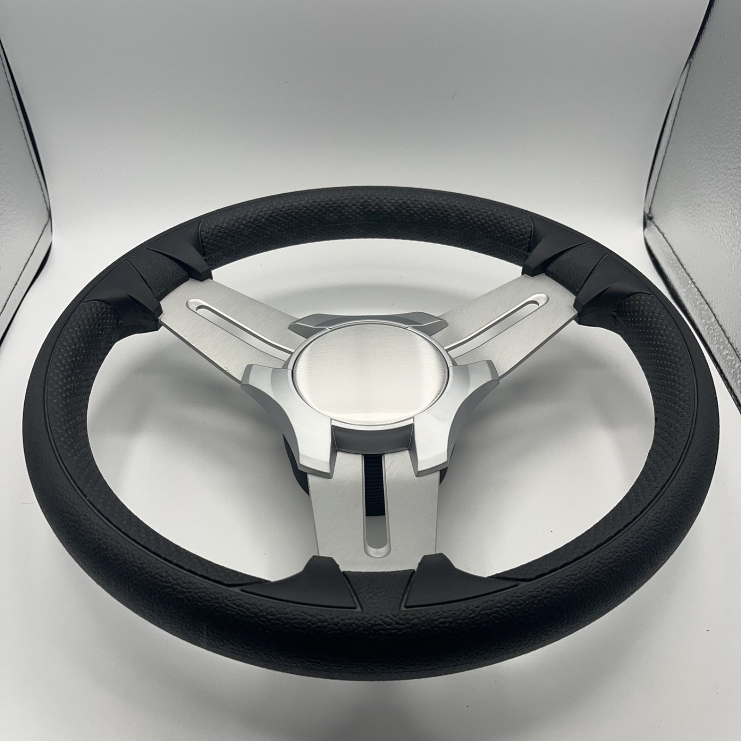Model 15 Marine Steering Wheel Brushed Aluminum Spokes | Blank Center