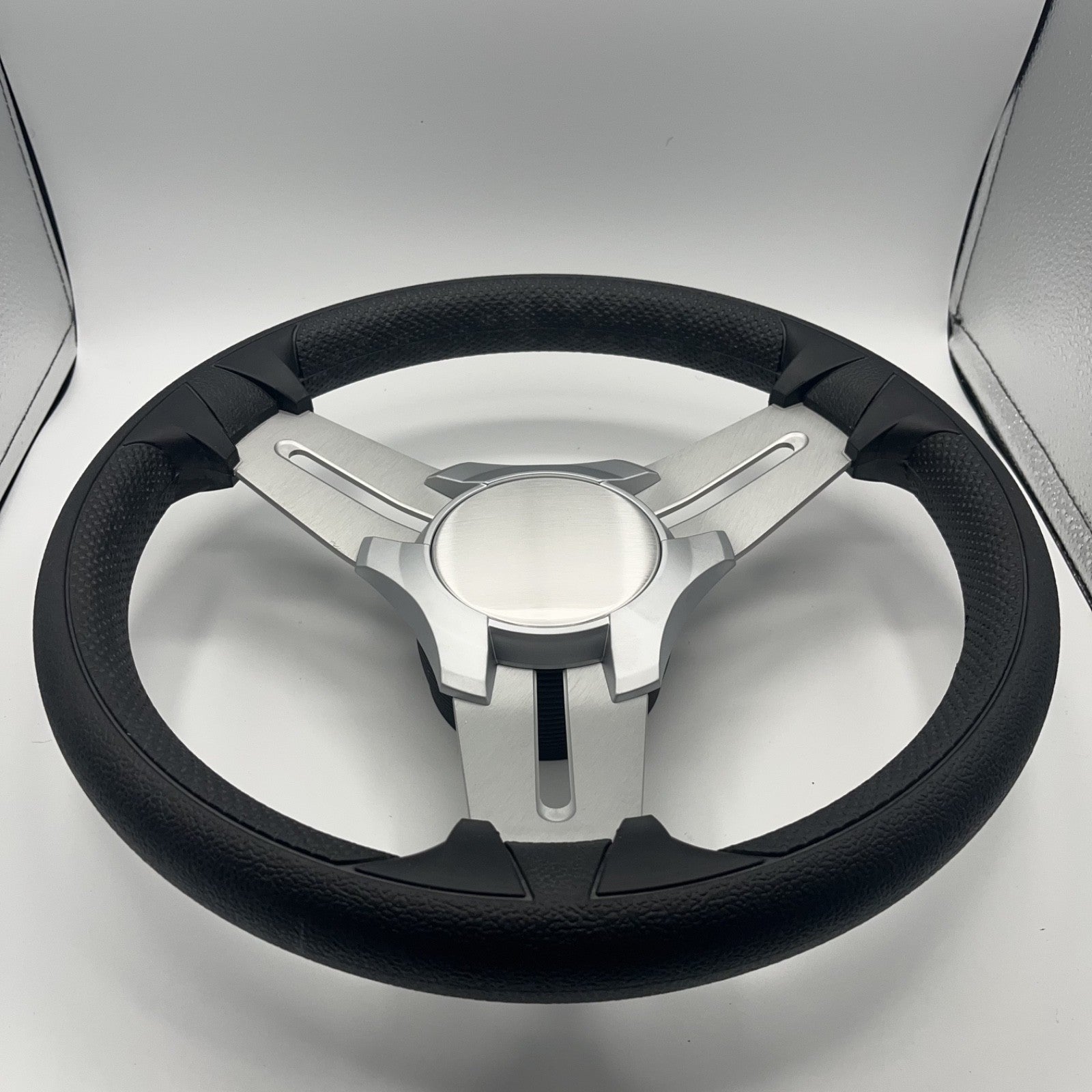 Model 15 Marine Steering Wheel Brushed Aluminum Spokes | Blank Center