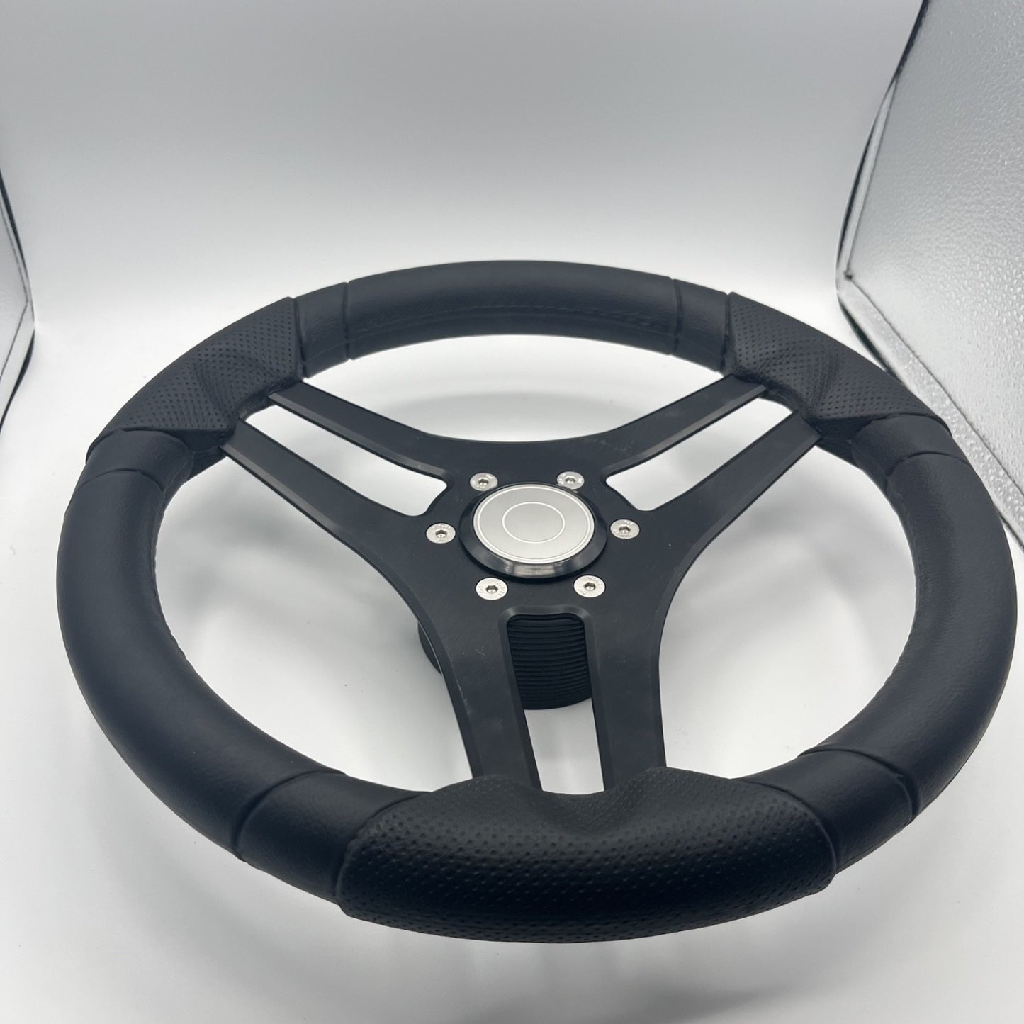 Molinara Marine Steering Wheel Black Brushed Alum Spokes | Target Style