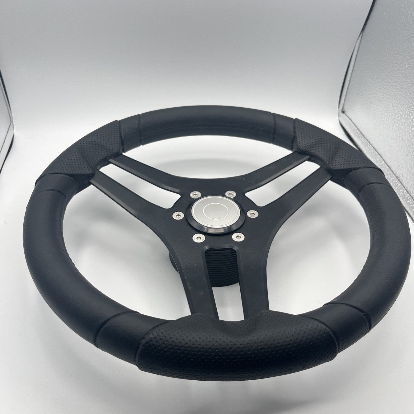 Molinara Marine Steering Wheel Black Brushed Alum Spokes | Target Style