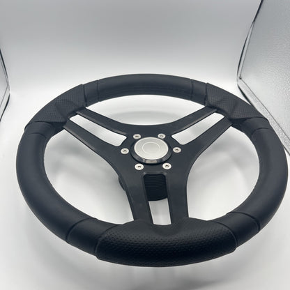 Molinara Marine Steering Wheel Black Brushed Alum Spokes | Target Style