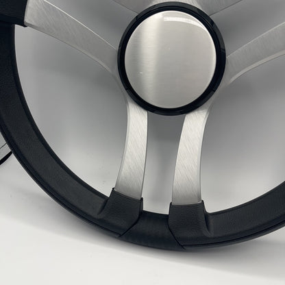 Benaco Boat Steering Wheel Brushed Aluminum Spokes - Plain