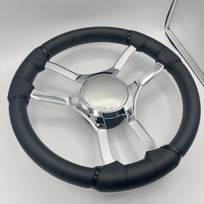Malera Boat Steering Wheel Chrome Spokes | Starcraft