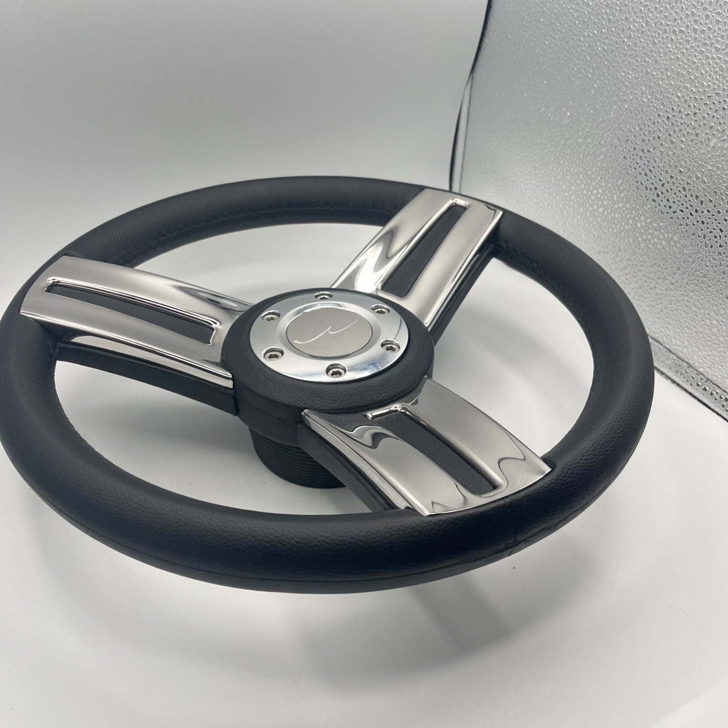Gussi Italia Marine Steering Wheel Stainless Spoke Soft Touch Rim | Blue Wave