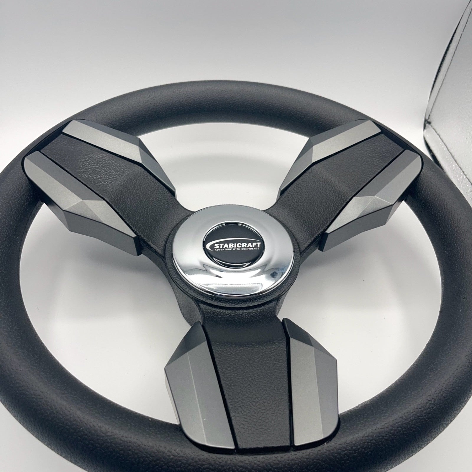 Collina Boat Steering Wheel Dark Gray Inserts - Stabicraft - Keyed ONLY
