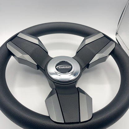 Collina Boat Steering Wheel Dark Gray Inserts - Stabicraft - Keyed ONLY