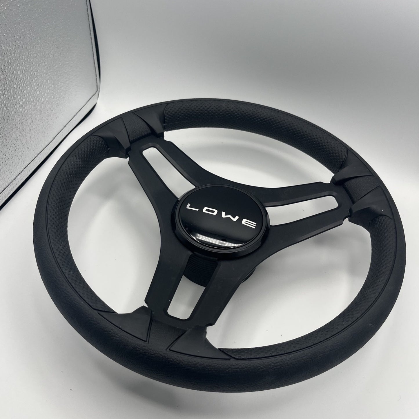 Gussi Italia Marine Steering Wheel Black Brush Metal Spokes | Lowe