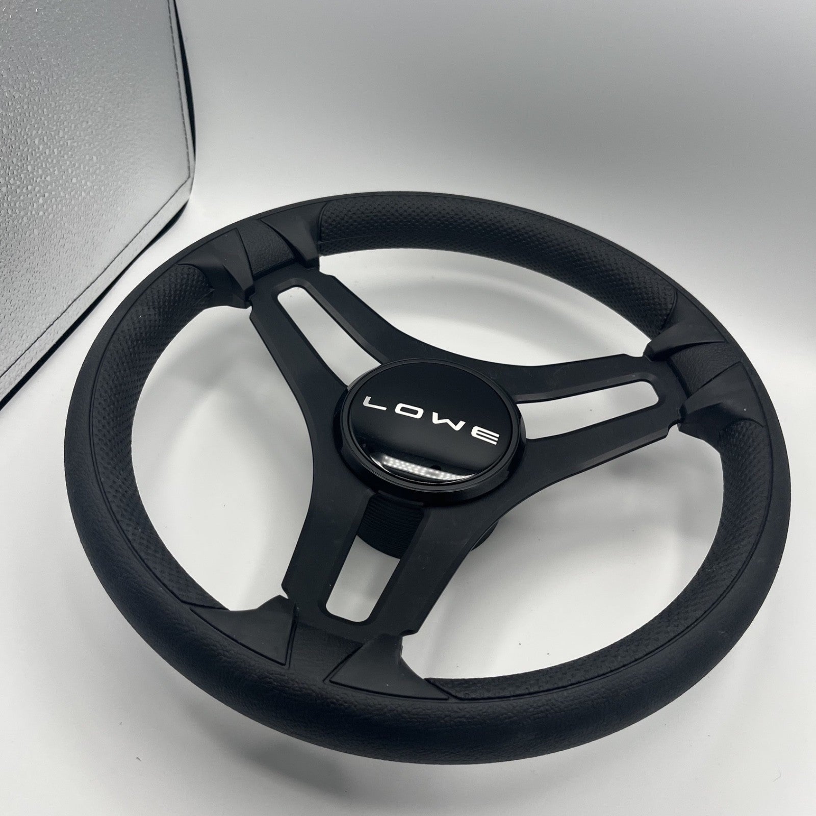 Gussi Italia Marine Steering Wheel Black Brush Metal Spokes | Lowe
