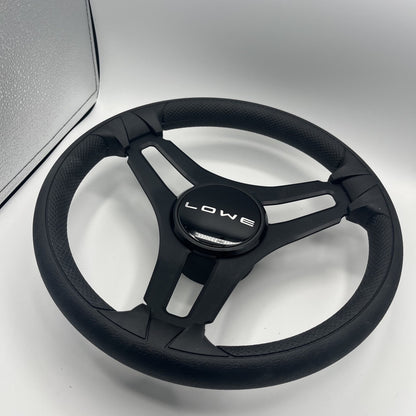 Gussi Italia Marine Steering Wheel Black Brush Metal Spokes | Lowe