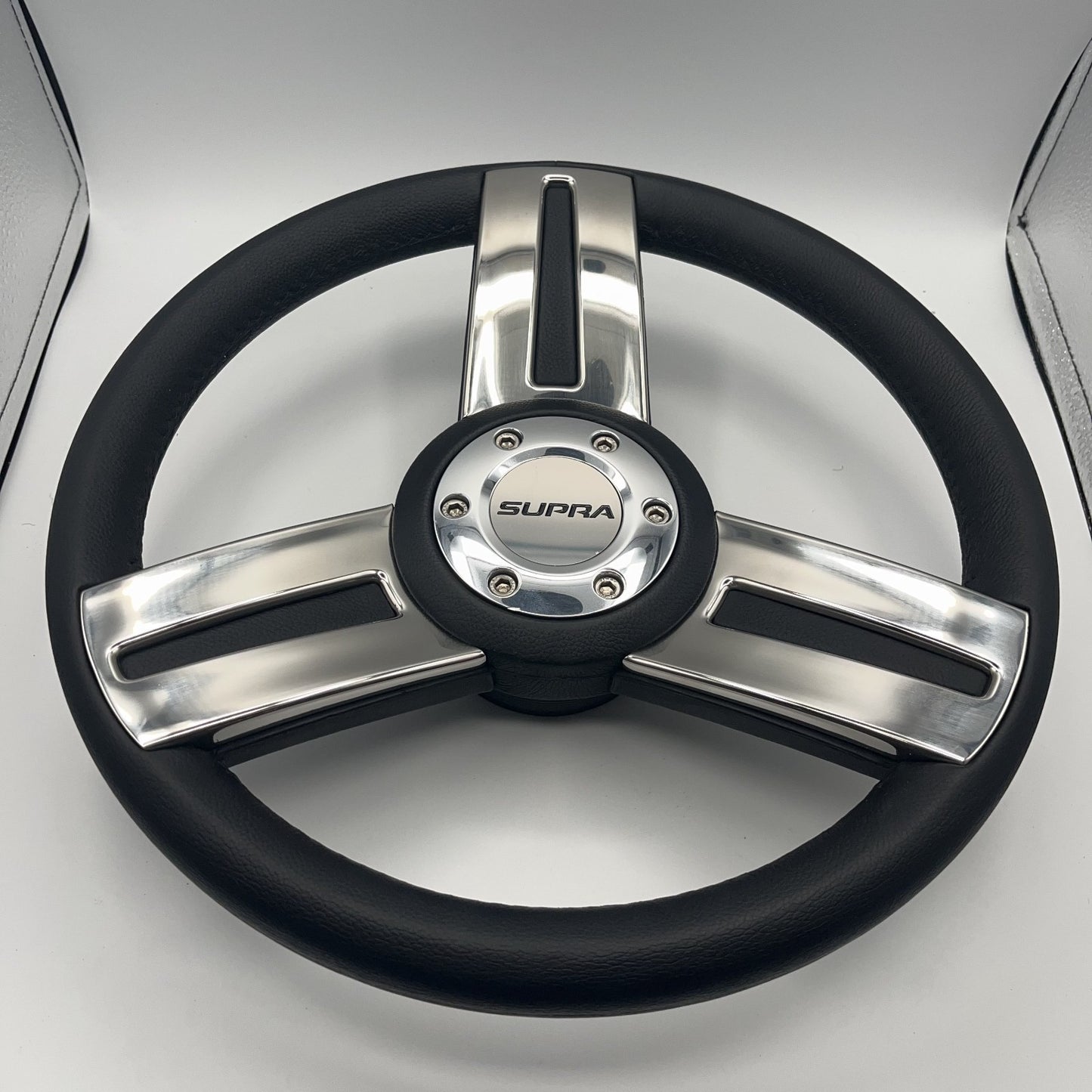 Gussi Italia Marine Steering Wheel Stainless Steel Spokes Soft Touch Rim | Supra