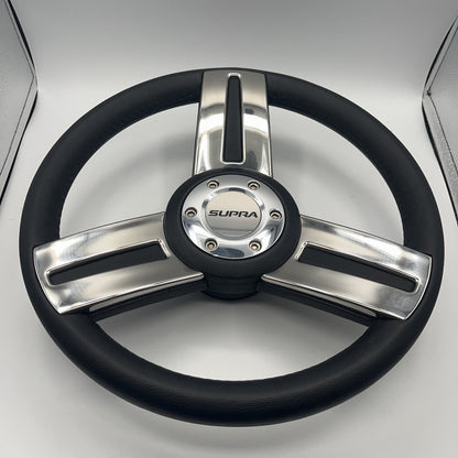 Gussi Italia Marine Steering Wheel Stainless Steel Spokes Soft Touch Rim | Supra