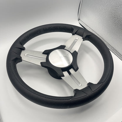 Model 15 Marine Steering Wheel Brushed Aluminum Spokes | Crest Logo