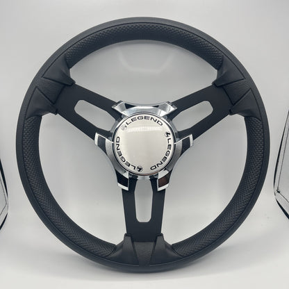 Gussi Italia Boat Model 15 Steering Wheel Black Brushed Alum Spokes |Legend