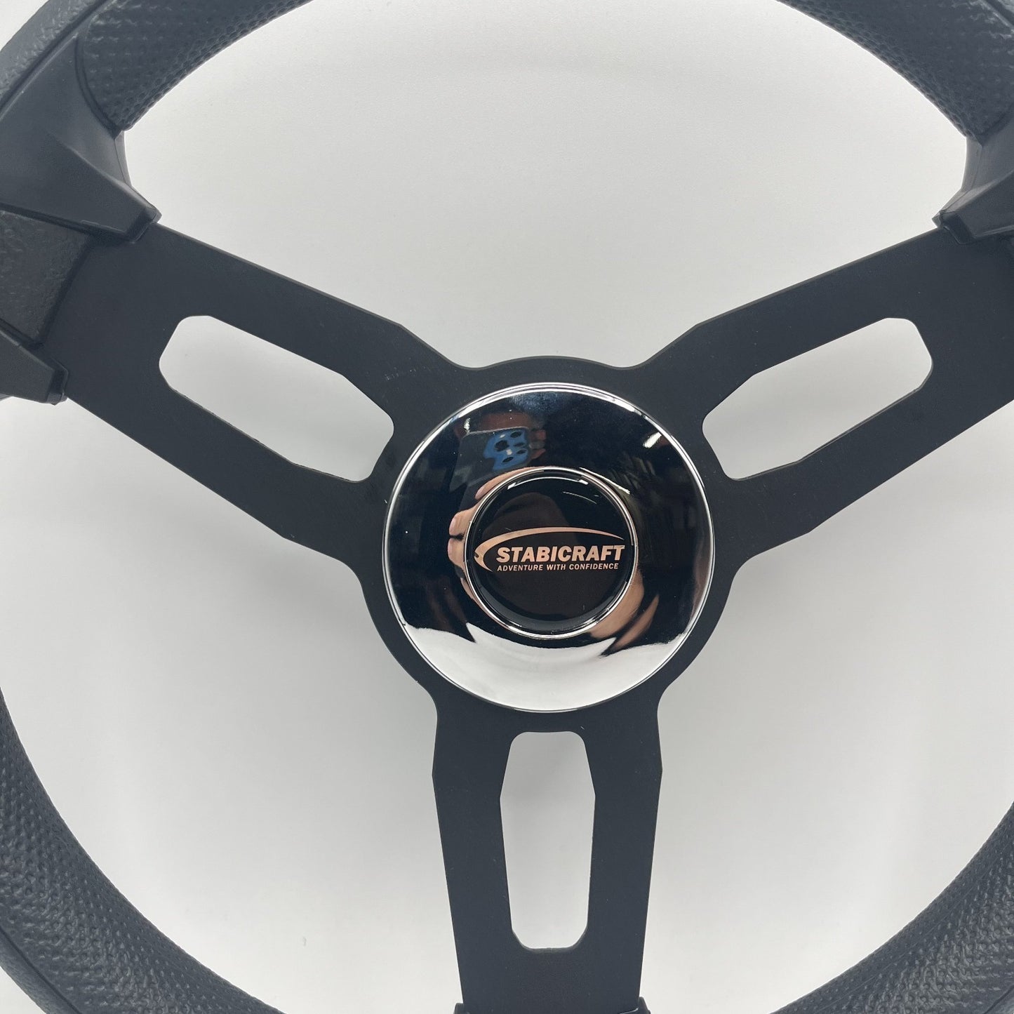 Gussi Italia Boat Model 15 Steering Wheel Black Brushed Alum Spokes | Stabicraft