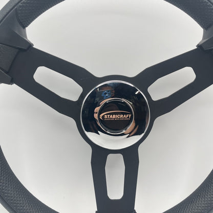 Gussi Italia Boat Model 15 Steering Wheel Black Brushed Alum Spokes | Stabicraft