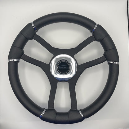 Malera Boat Steering Wheel Black Aluminum Spokes | Stabicraft