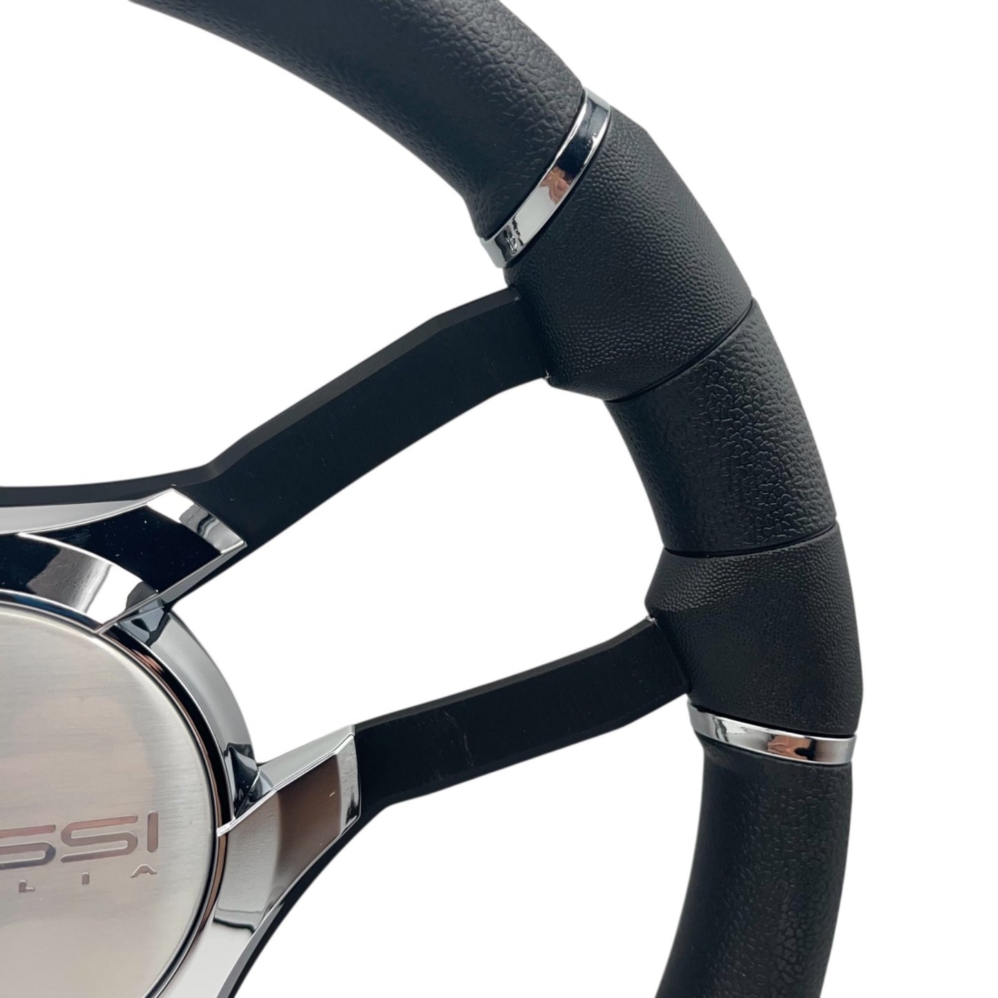 Malera Boat Steering Wheel Black Aluminum Spokes