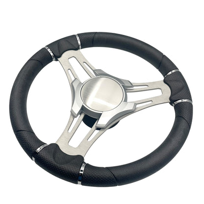 Verona Boat Steering Wheel Gray Brushed Aluminum Spokes KEYED or SPLINED HUB