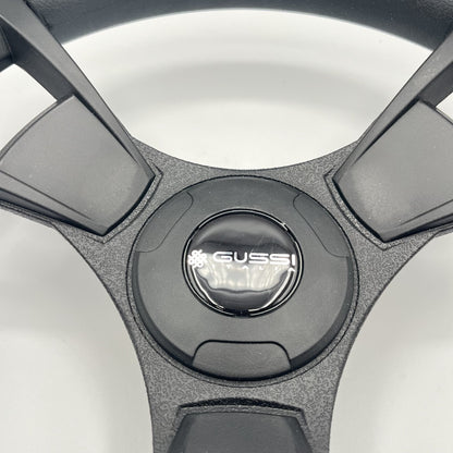 Model M13K Black Boat Steering Wheel KEY HUB Soft Touch Rim ABS Spokes