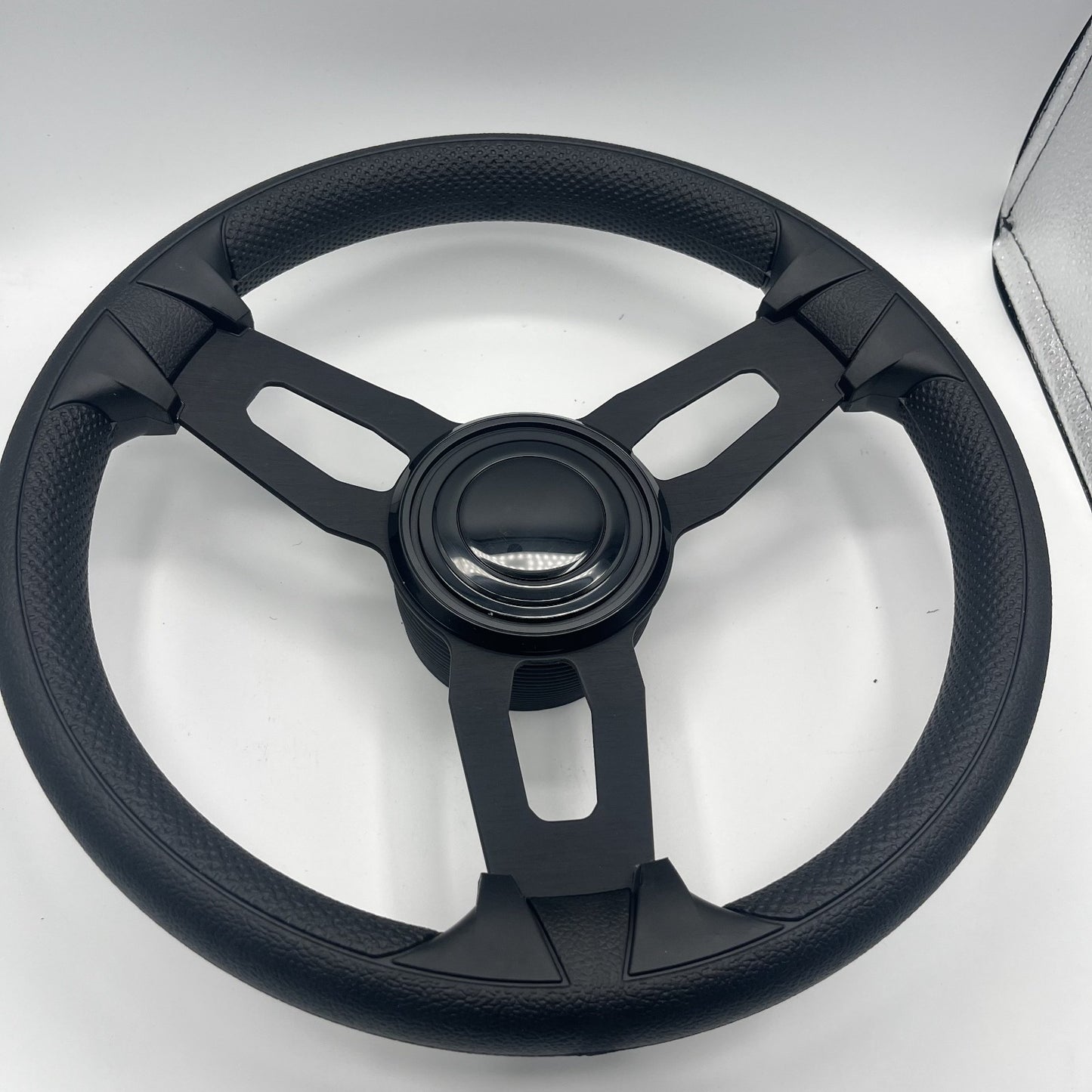 Gussi Italia Model 15 Steering Wheel Blk Brushed Alum Spokes | BlackTarget