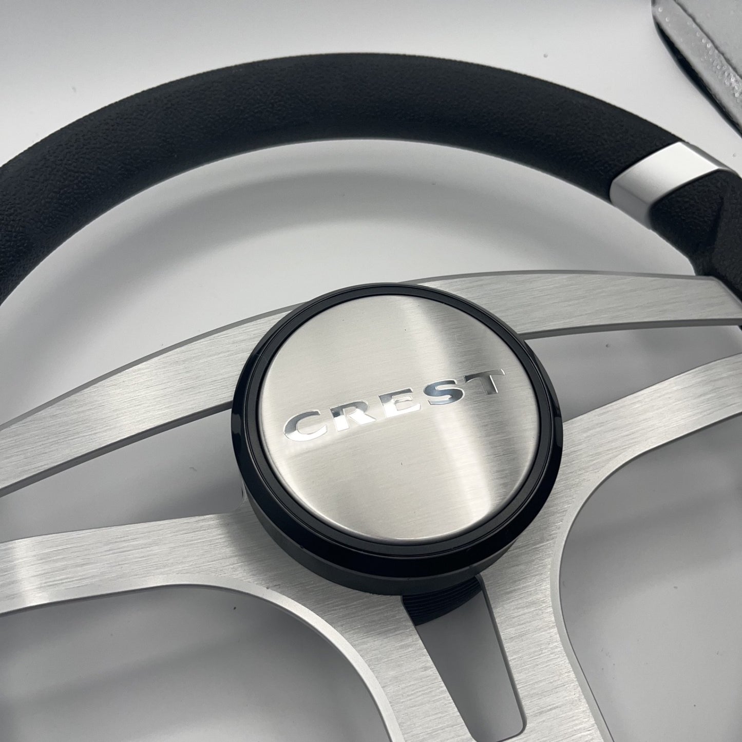 Badia Boat Steering Wheel Brushed Aluminum Spokes | Crest Boats