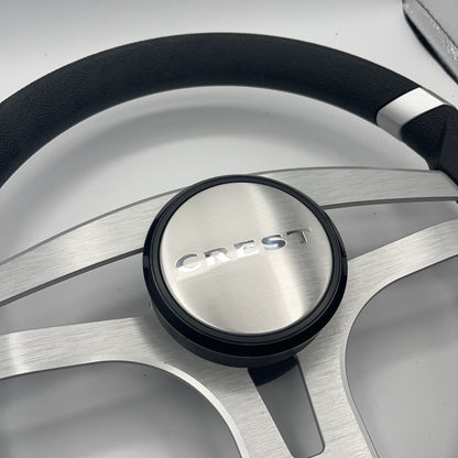 Badia Boat Steering Wheel Brushed Aluminum Spokes | Crest Boats