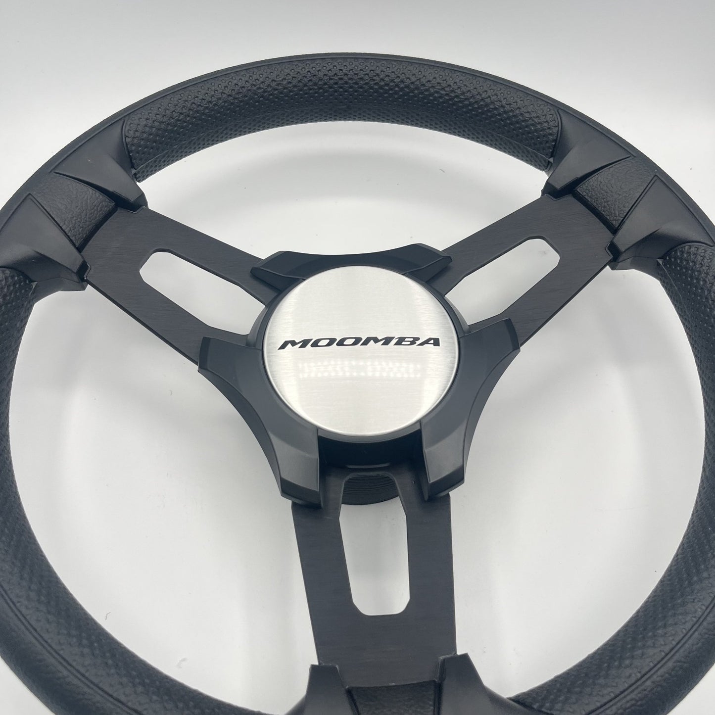 Gussi Italia Boat Model 15 Steering Wheel Black Brushed Alum Spokes |Blk Moomba