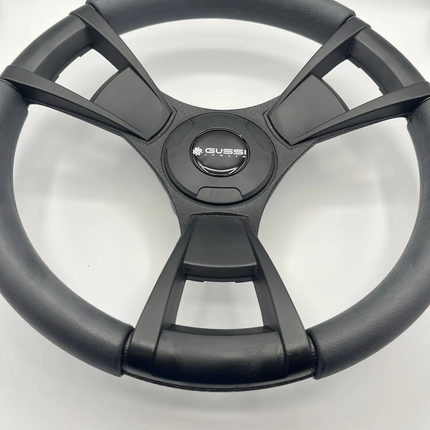 Model M13K Black Boat Steering Wheel KEY HUB Soft Touch Rim ABS Spokes