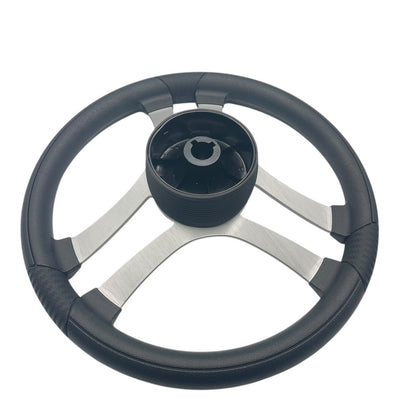 Benaco Boat Steering Wheel Brushed Aluminum Spokes