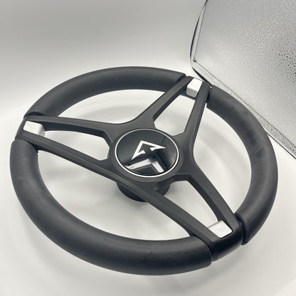 Molino Black & Silver Accents Golf Cart Steering Wheel fits AYRO EV Cart