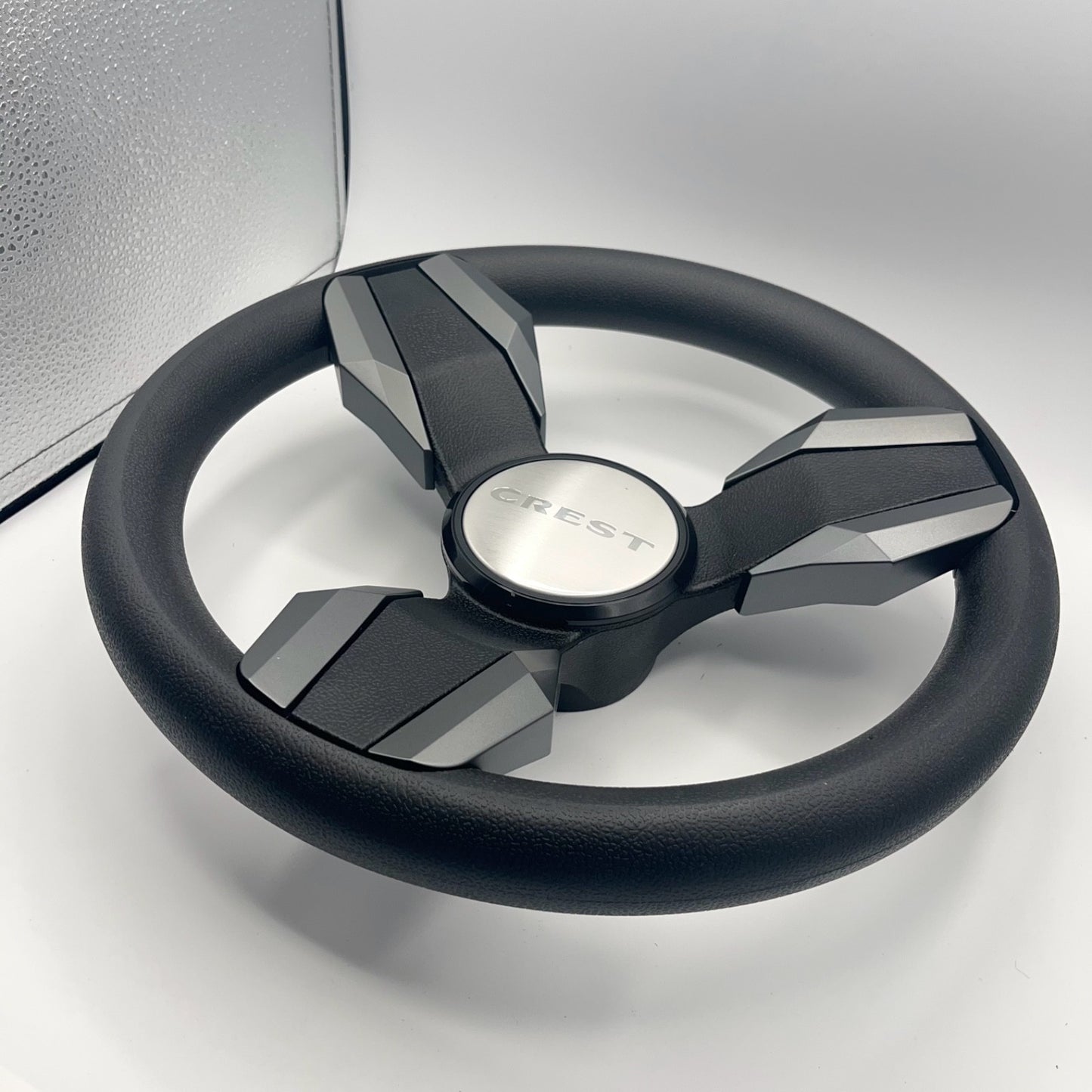 Collina Boat Steering Wheel Dark Gray Inserts - Crest - Keyed ONLY