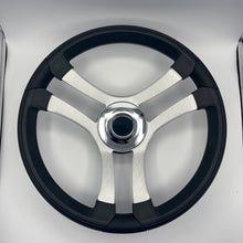 Benaco Boat Steering Wheel Brushed Aluminum Spokes | Chrome-style Dome