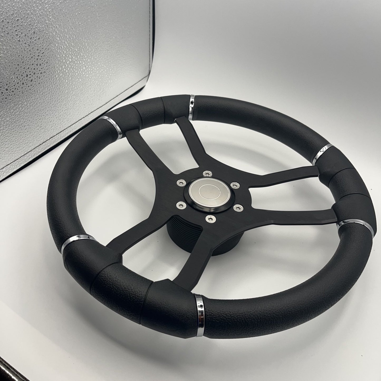 Malera Boat Steering Wheel Black Aluminum Spokes | Target Snap-in