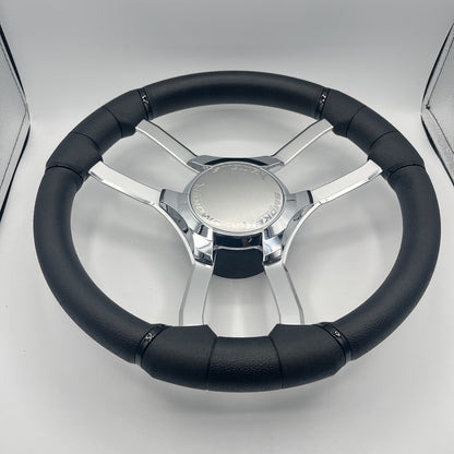 Malera Boat Steering Wheel Chrome Spokes | Smoker