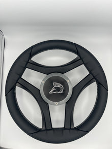 Durello Marine Steering Wheel, Black Leather Rim