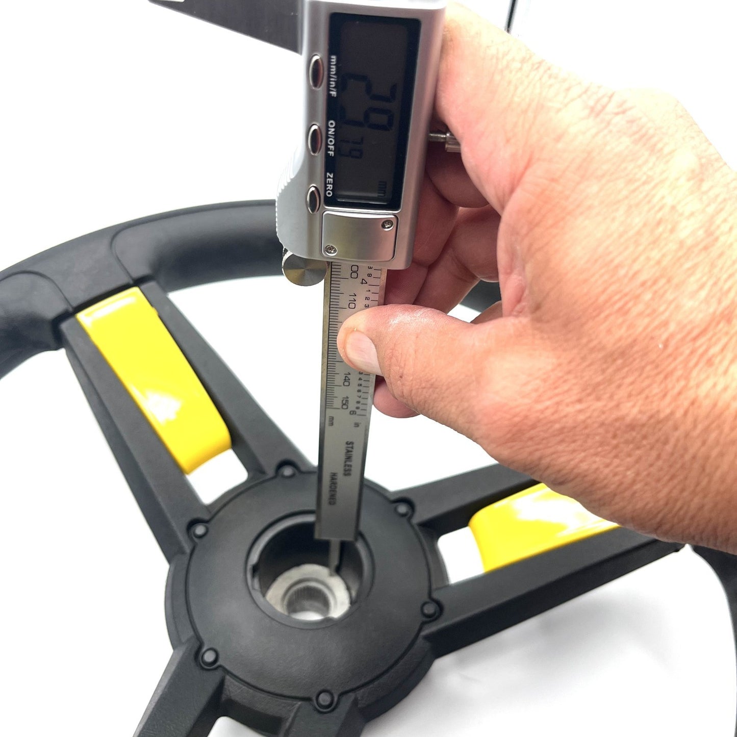 Giazza Golf Cart Steering E-Z-GO HUB Soft Touch Rim ABS Spokes - Yellow Inserts