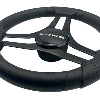 Molinara Marine Steering Wheel Black Brushed Aluminum Spokes | Lowe