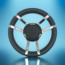Model 11 Boat Steering Wheel Black Stainless Steel Spokes | Plain