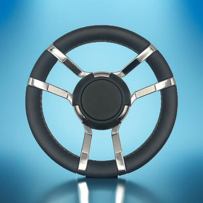 Gussi Italia Boat Steering Wheel Black Stainless Steel Spokes | Gussi Italia