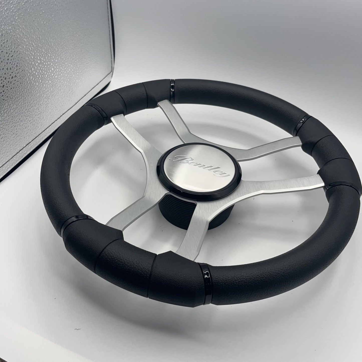 Malera Boat Steering Wheel Brushed Aluminum Spokes | Bentley