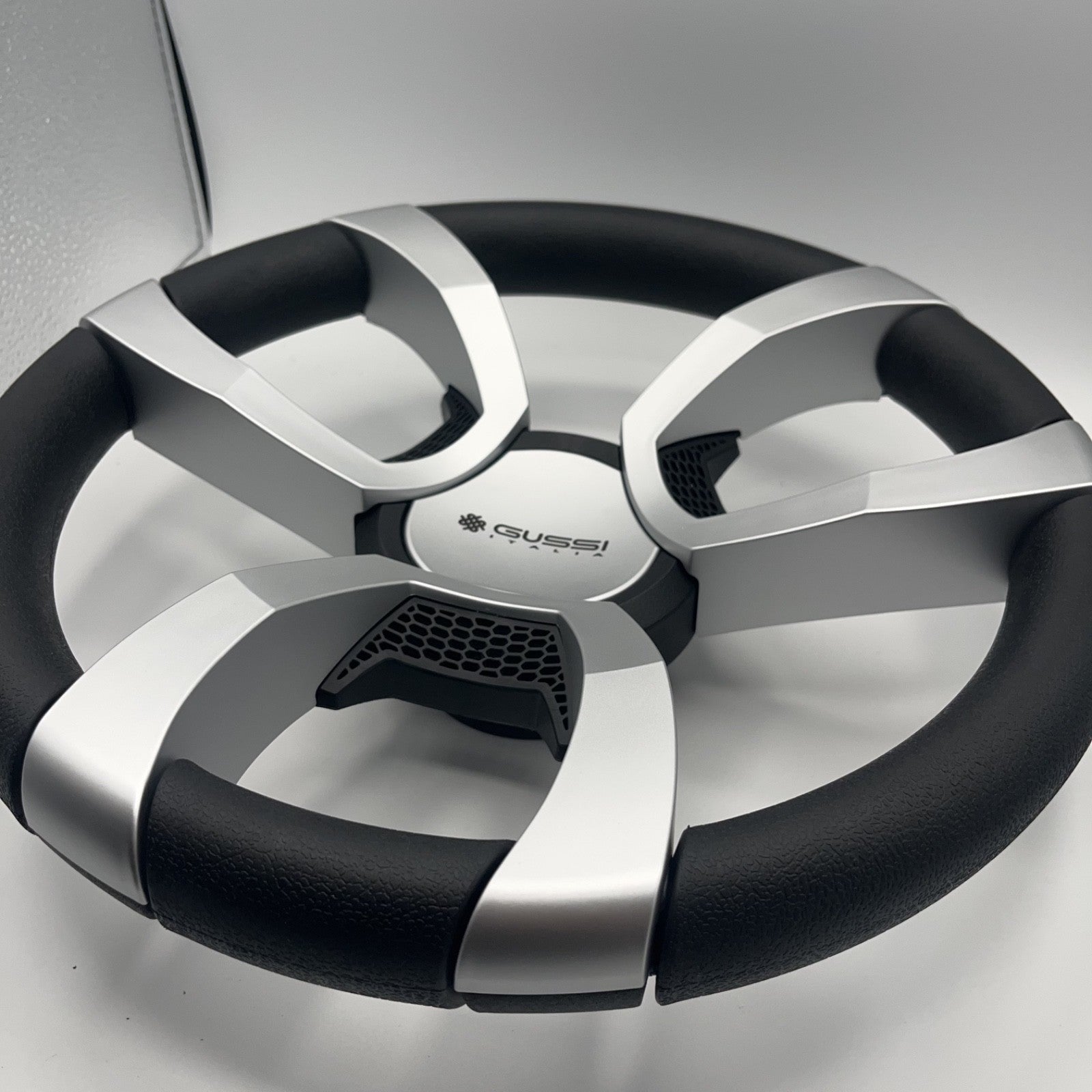 La Corte Boat Steering Wheel Silver Inserts | Gussi Italia Logo