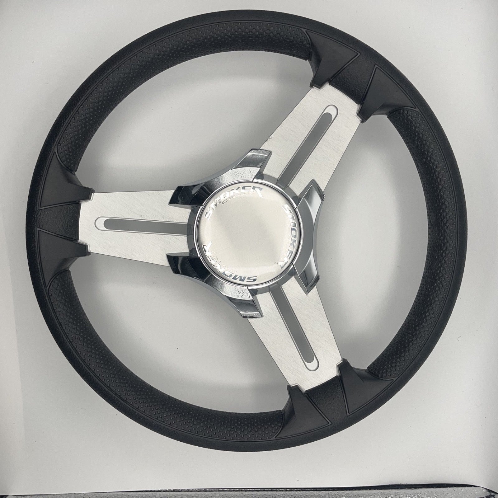 Model 15 Marine Steering Wheel Brushed Aluminum Spokes | Smokercraft